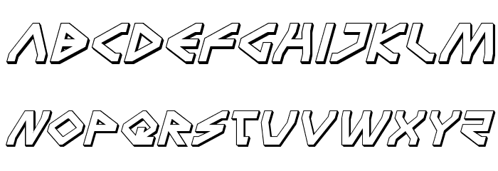 Terra Firma 3D Italic Font LOWERCASE