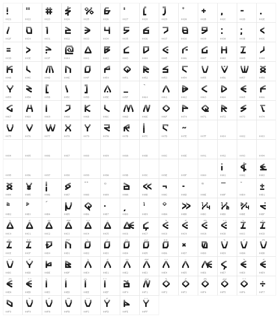 Terra Firma Halftone Character Map