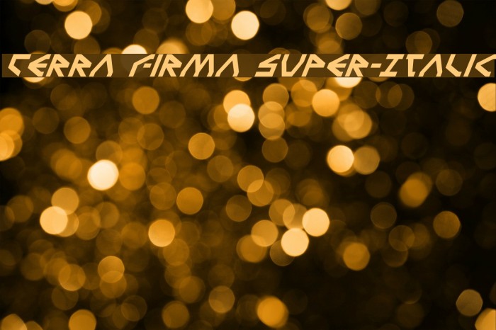 Terra Firma Super-Italic Font examples