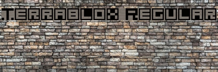 Terrablox Regular Schriftart examples