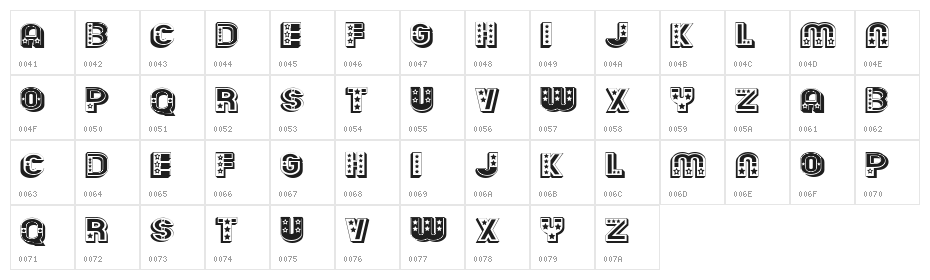Terraces Regular Character Map