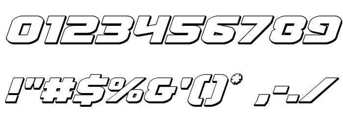 Terran 3D Italic Font OTHER CHARS