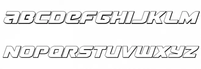 Terran 3D Italic फ़ॉन्ट अपरकेस