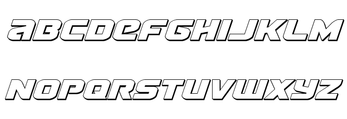 Terran 3D Italic Font LOWERCASE