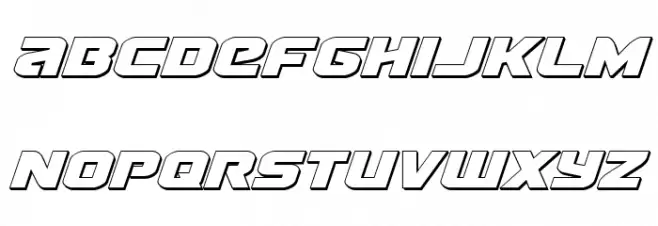 Terran 3D Italic Font Litere mici
