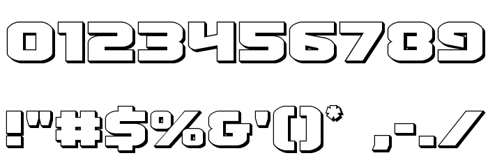 Terran 3D Regular Font OTHER CHARS