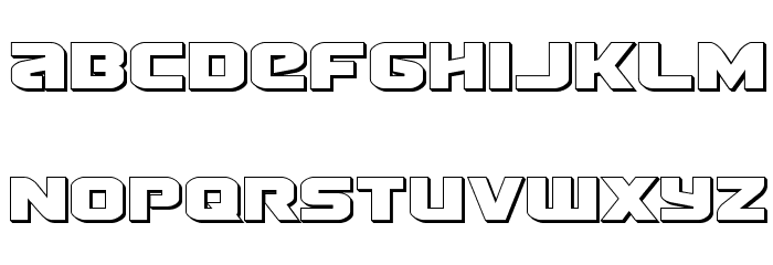 Terran 3D Regular Font LOWERCASE