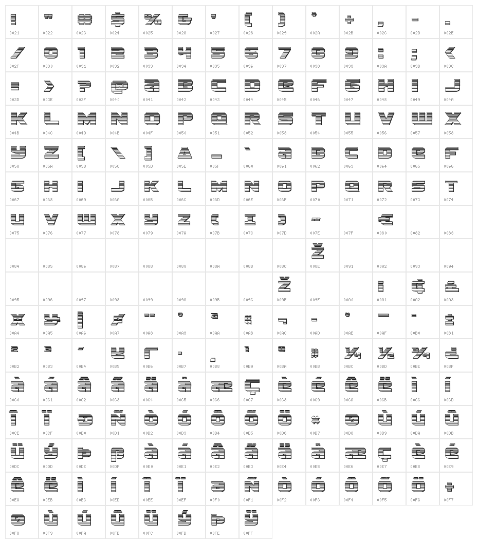 Terran Chrome Regular Character Map