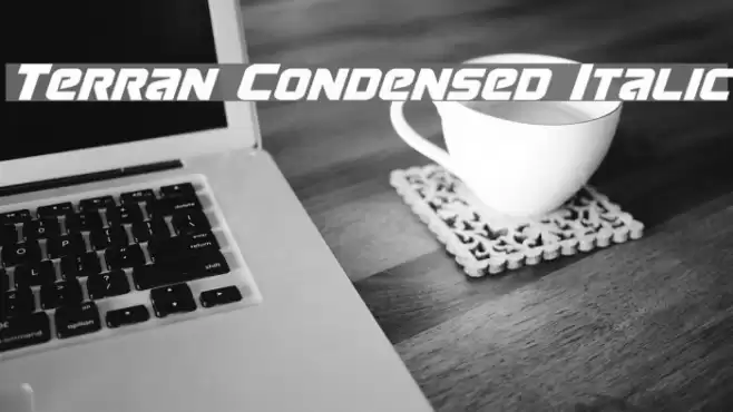 Terran Condensed Italic Font examples