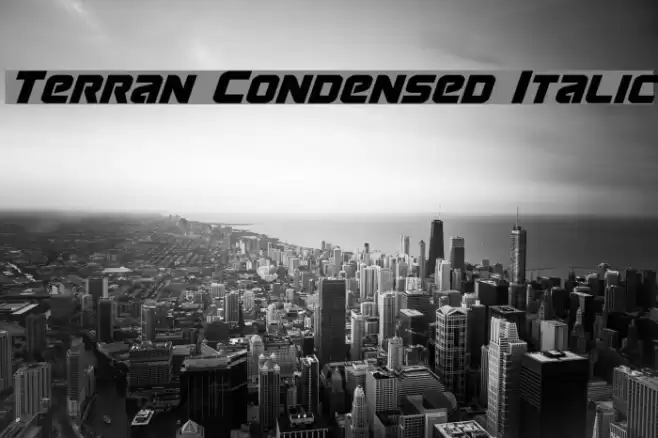 Terran Condensed Italic Font examples