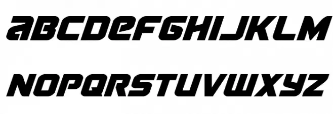 Terran Condensed Italic फ़ॉन्ट लोअरकेस