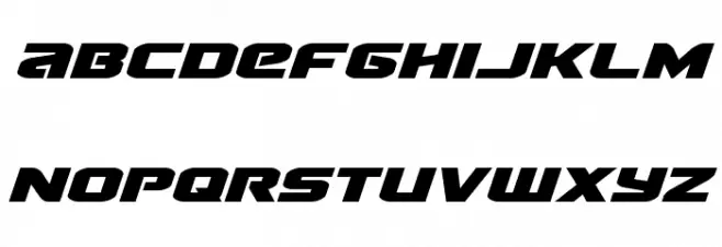 Terran Expanded Italic Schriftart Kleinbuchstaben