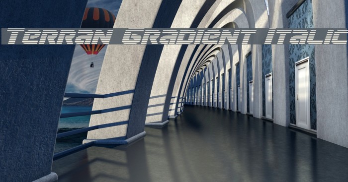 Terran Gradient Italic Font examples