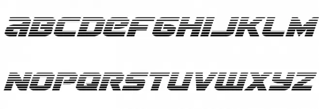 Terran Gradient Italic फ़ॉन्ट लोअरकेस
