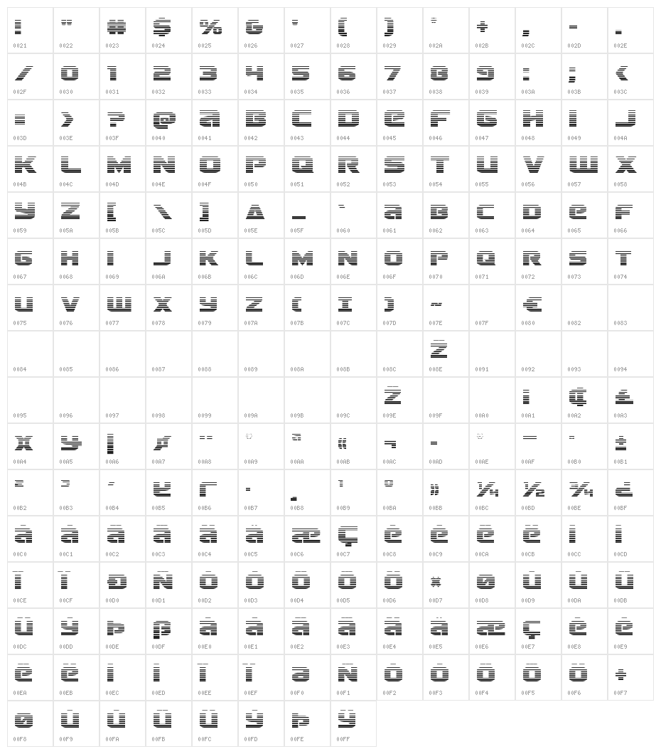 Terran Gradient Regular Character Map