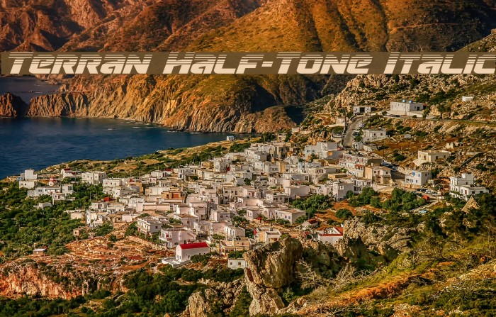 Terran Half-Tone Italic Font examples