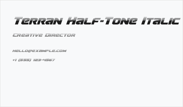 Terran Half-Tone Italic Business Card
