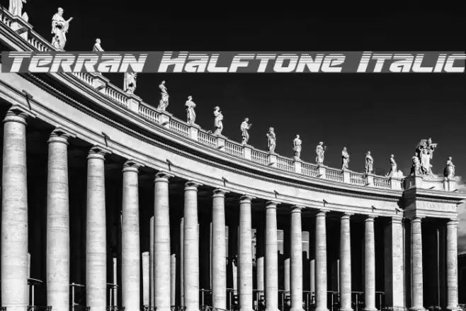 Terran Halftone Italic Font examples
