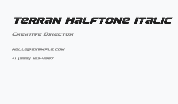 Terran Halftone Italic Business Card