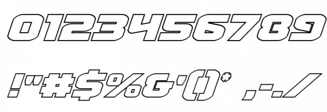 Terran Outline Italic Font OTHER CHARS