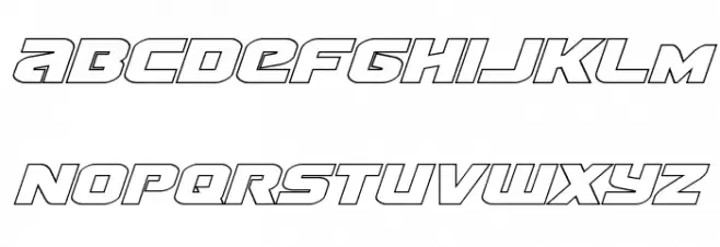 Terran Outline Italic फ़ॉन्ट अपरकेस