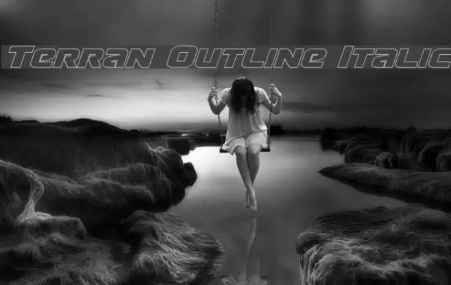 Terran Outline Italic Font examples