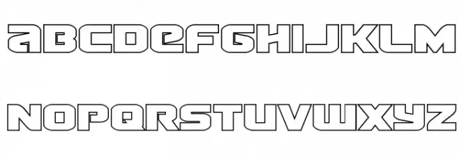 Terran Outline Regular फ़ॉन्ट लोअरकेस