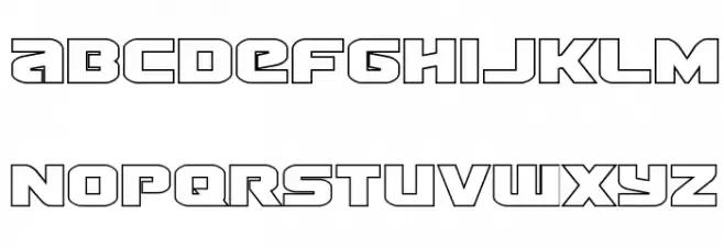 Terran Outline Caratteri MINUSCOLO