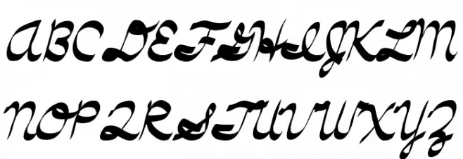 Terrible Cursive फ़ॉन्ट अपरकेस