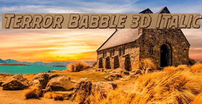 Terror Babble 3D Italic Font examples