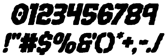 Terror Babble Bold Italic Шрифта ДРУГИЕ символов