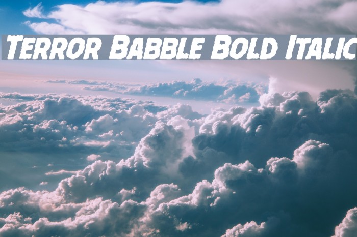 Terror Babble Bold Italic Шрифта examples