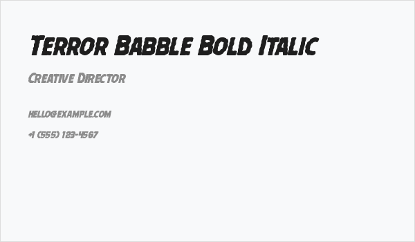 Terror Babble Bold Italic Business Card