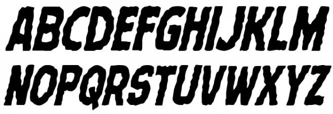 Terror Babble Condensed Italic Schriftart Groß
