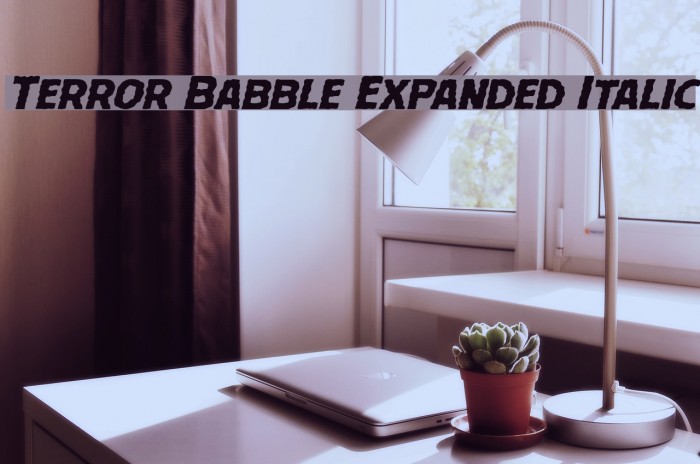 Terror Babble Expanded Italic Font examples