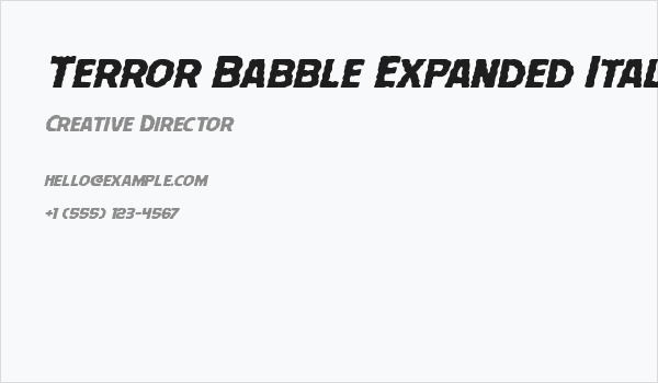 Terror Babble Expanded Italic Business Card