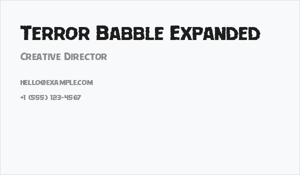 Terror Babble Expanded Business Card