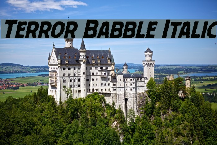Terror Babble Italic Font examples