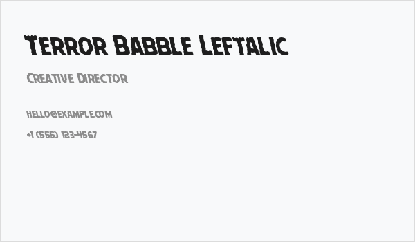 Terror Babble Leftalic Business Card