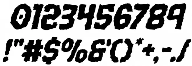 Terror Babble Mangled Italic Font OTHER CHARS