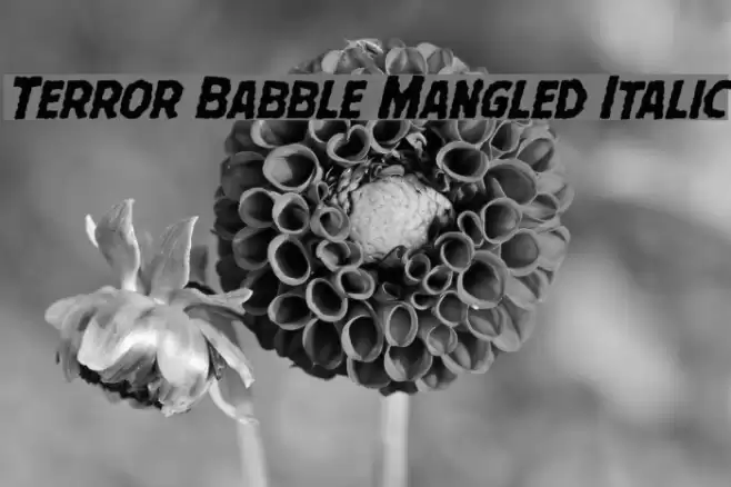 Terror Babble Mangled Italic Font examples