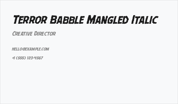 Terror Babble Mangled Italic Business Card
