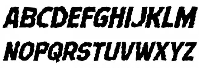 Terror Babble Mangled Italic Font LOWERCASE