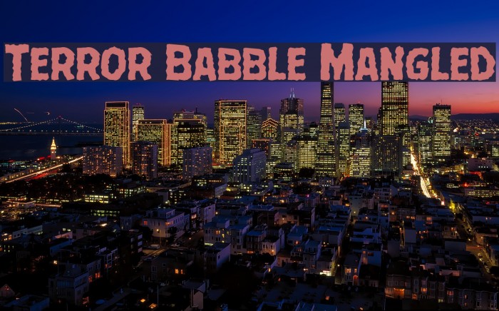 Terror Babble Mangled Font examples