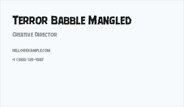 Terror Babble Mangled Business Card