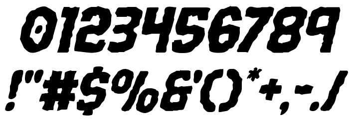 Terror Babble Staggered Italic Font OTHER CHARS