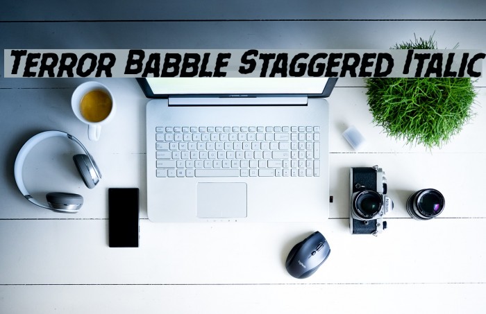 Terror Babble Staggered Italic Font examples