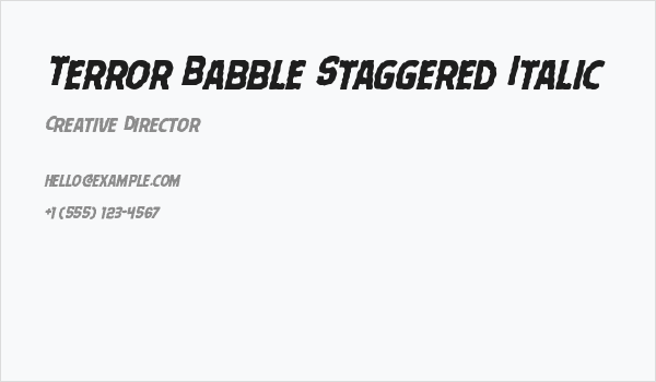 Terror Babble Staggered Italic Business Card