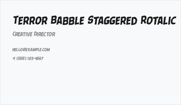 Terror Babble Staggered Rotalic Business Card