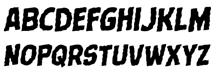 Terror Babble Staggered Rotalic Font LOWERCASE